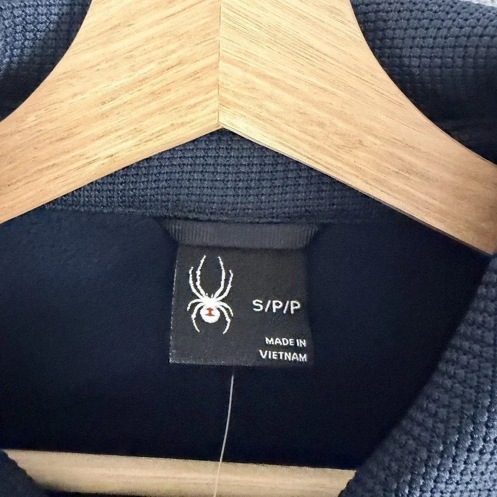 Spyder Mens Small Frontier Shirt Jacket Fleece Blue Snap Button Up NWT
